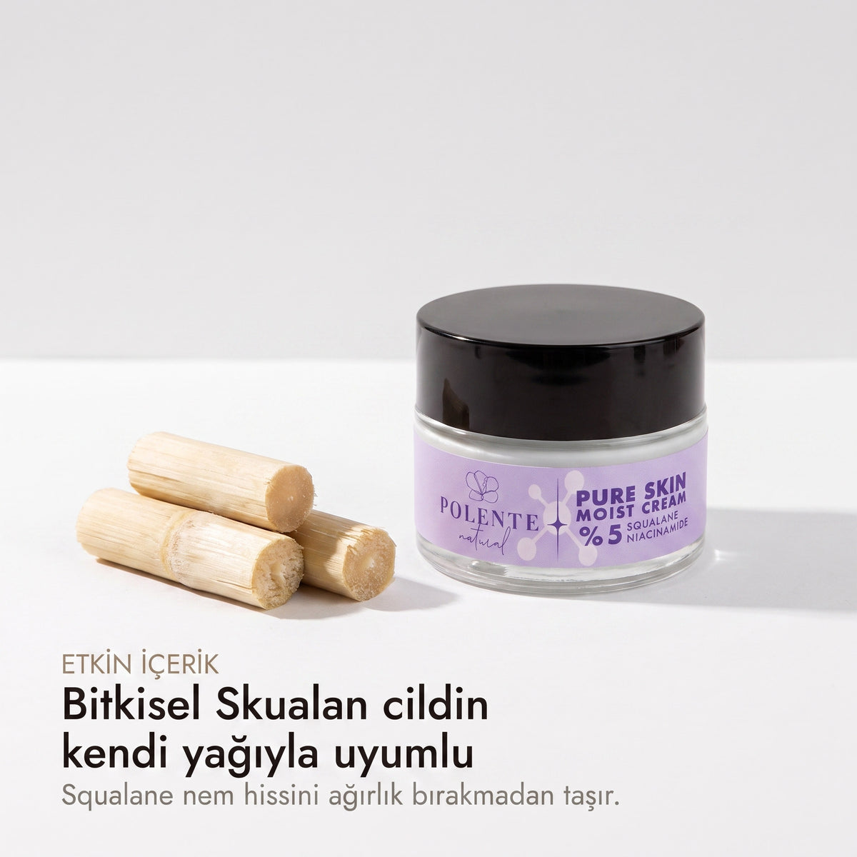 PURE SKIN MOIST CREAM 50 ml — Bitkisel Skualan cildin kendi yağıyla uyumlu