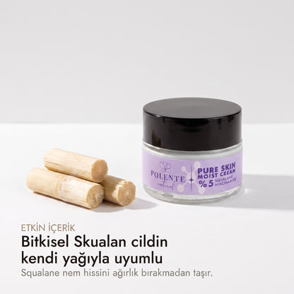 PURE SKIN MOIST CREAM 50 ml — Bitkisel Skualan cildin kendi yağıyla uyumlu