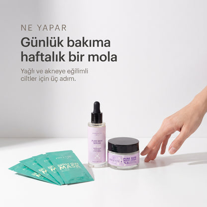 Detoks Kil Maskeli Pure Skin Seti — günlük bakıma haftalık bir mola