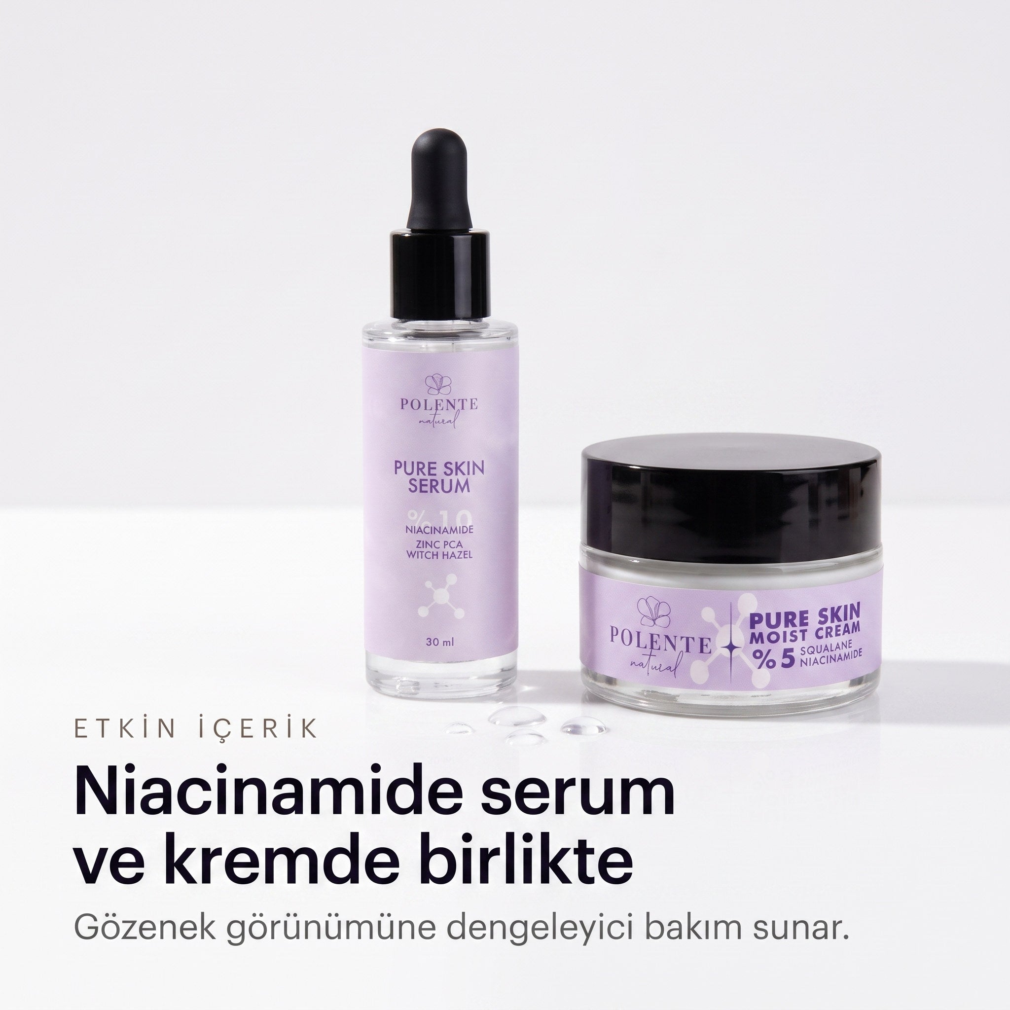 Detoks Kil Maskeli Pure Skin Seti — Niacinamide serum ve kremde birlikte