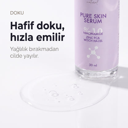 PURE SKIN SERUM 30 ml — hafif serum dokusu makro detay