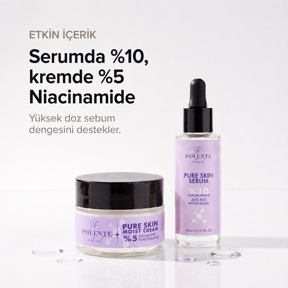 Pure Skin Serisi Seti — serumda %10, kremde %5 Niacinamide
