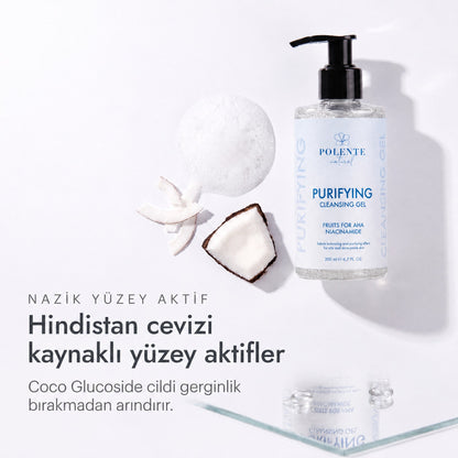 PURIFYING CLEANSING GEL 200 ml — Hindistan cevizi kaynaklı yüzey aktifler
