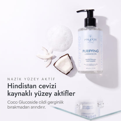 PURIFYING CLEANSING GEL 200 ml — Hindistan cevizi kaynaklı yüzey aktifler