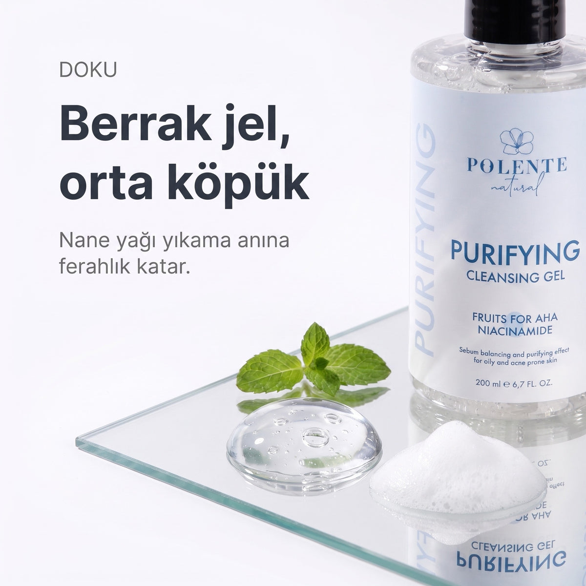 PURIFYING CLEANSING GEL 200 ml — Berrak jel, orta köpük