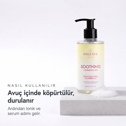 Soothing Cleansing Gel 200 ml — Avuç içinde köpürtülür, durulanır