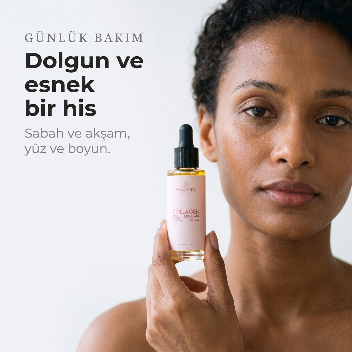 Collagen &amp; Squalane Serum 30 ml — dolgun ve esnek bir his, sabah ve akşam yüz ve boyun