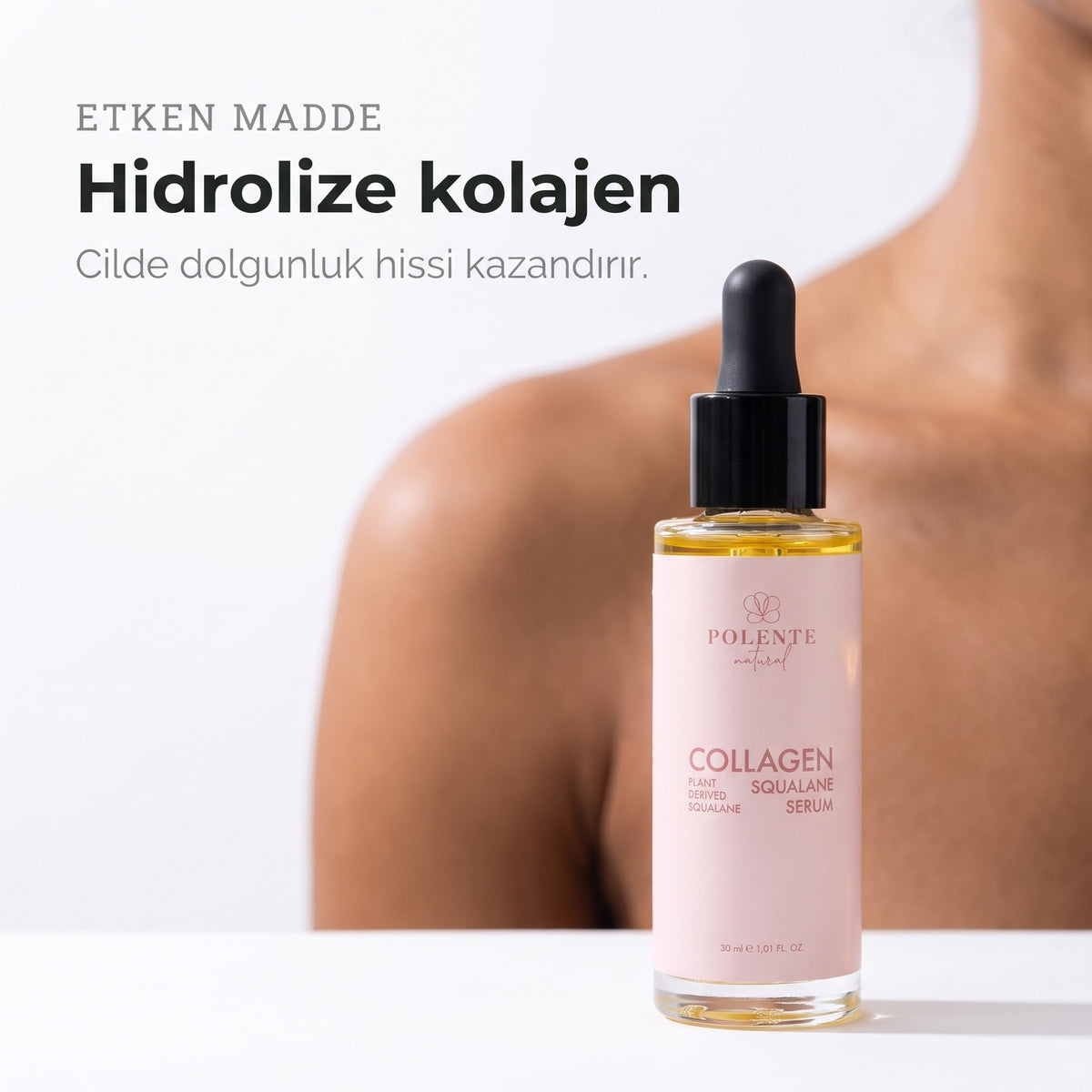 Collagen &amp; Squalane Serum 30 ml — hidrolize kolajen, cilde dolgunluk hissi kazandırır