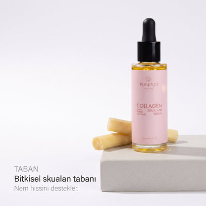 Collagen &amp; Squalane Serum 30 ml — bitkisel skualan tabanı, nem hissini destekler