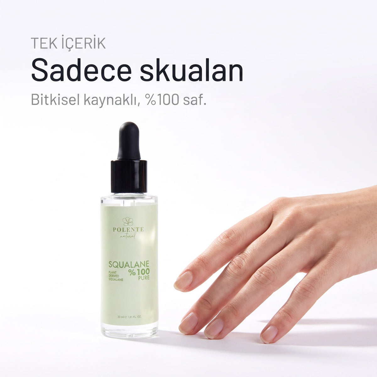 %100 Pure Squalane 30 ml — tek içerik, sadece bitkisel skualan