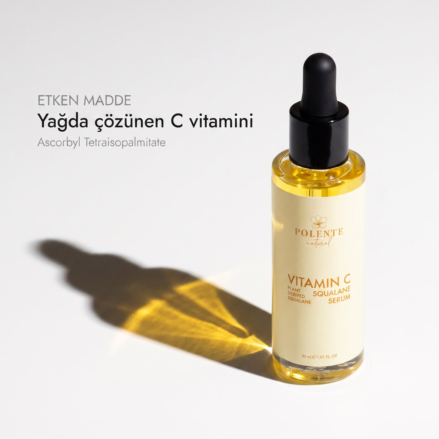 C Vitamin &amp; Squalane Serum 30 ml — yağda çözünen C vitamini, Ascorbyl Tetraisopalmitate