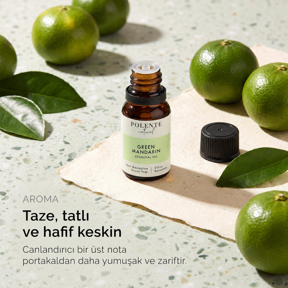 Yeşil Mandalina Uçucu Yağı — taze, tatlı ve hafif keskin canlandırıcı bir üst nota